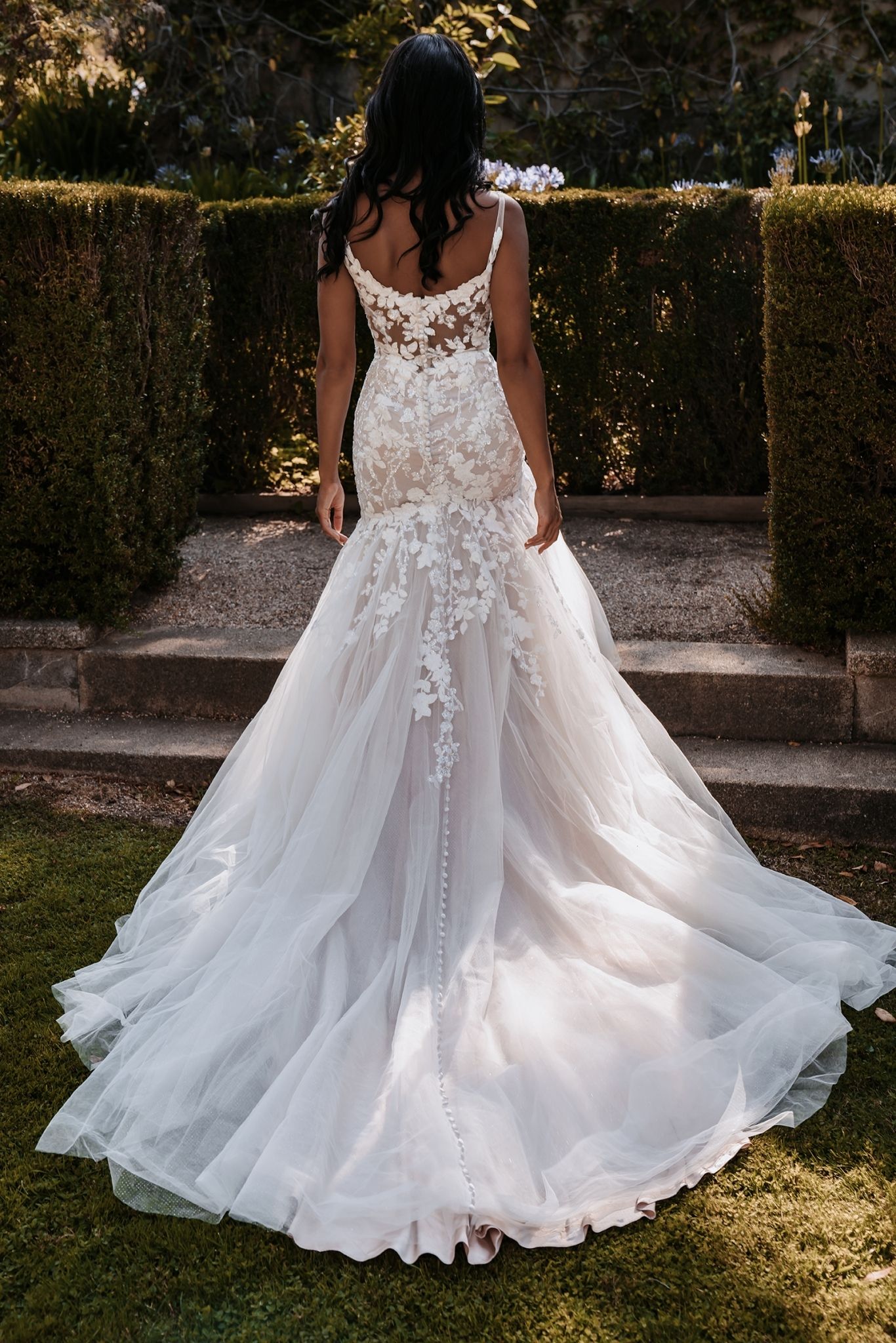 Allure Bridal Lace Wedding Dress with Crystal